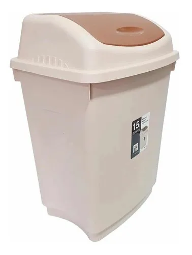 Basurero Papelero Cocina Baño Oficina 15 Litros Tapa Vaiven