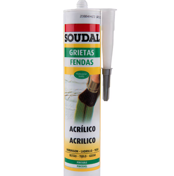 Soudal, Sellador Acrílico Pintable. Gris 300 ml