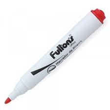 Fultons, Marcador Pizarra Punta Redonda Rojo Desechable