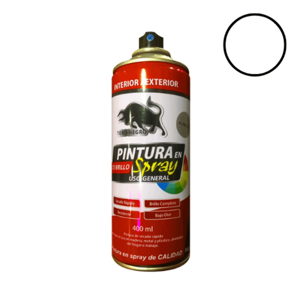 PINTURA SPRAY BLANCO 400ML TORO-NEGRO