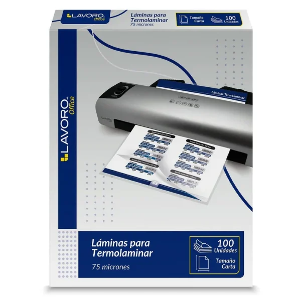 Lamina Para Termolaminar Carta 75 Micrones - LAVORO