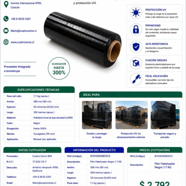 FDP, Film Paletizador Negro 1.7 KG
