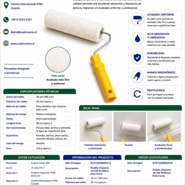 FDP, Rodillo Chiporro 18 CM Sintetico
